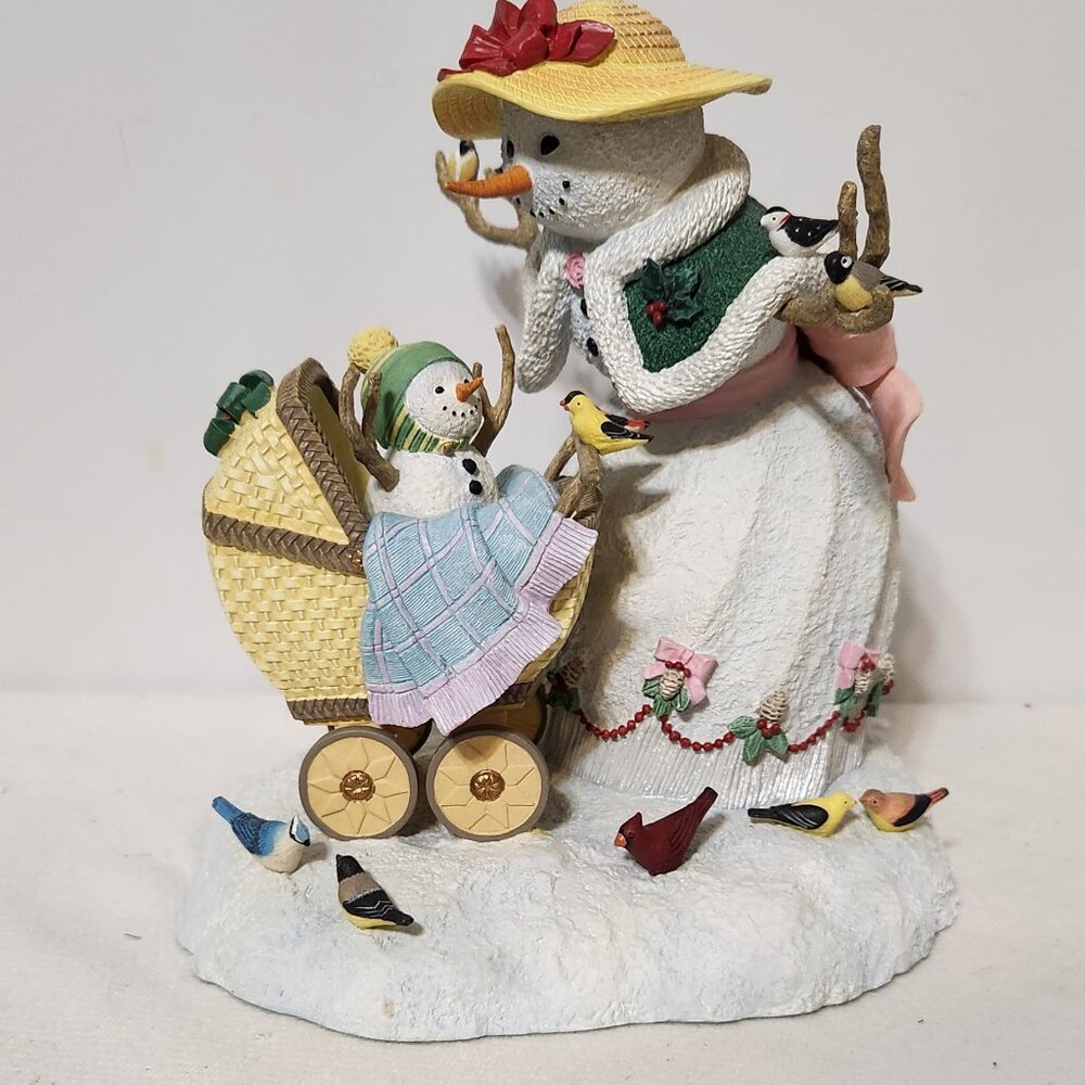 RARE Lenox "A Stroll With Friends" Nature Snowman Christmas Figurine 9"